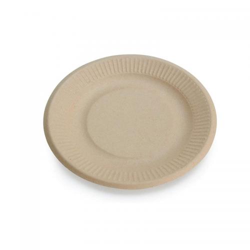 6” 7” 8” Biodegradable Sugarcane Bagasse Round Patterned Plate for Cake