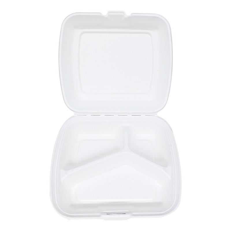 3/5 Compartment Bagasse Paper Pulp Food Tray Packaging Disposable